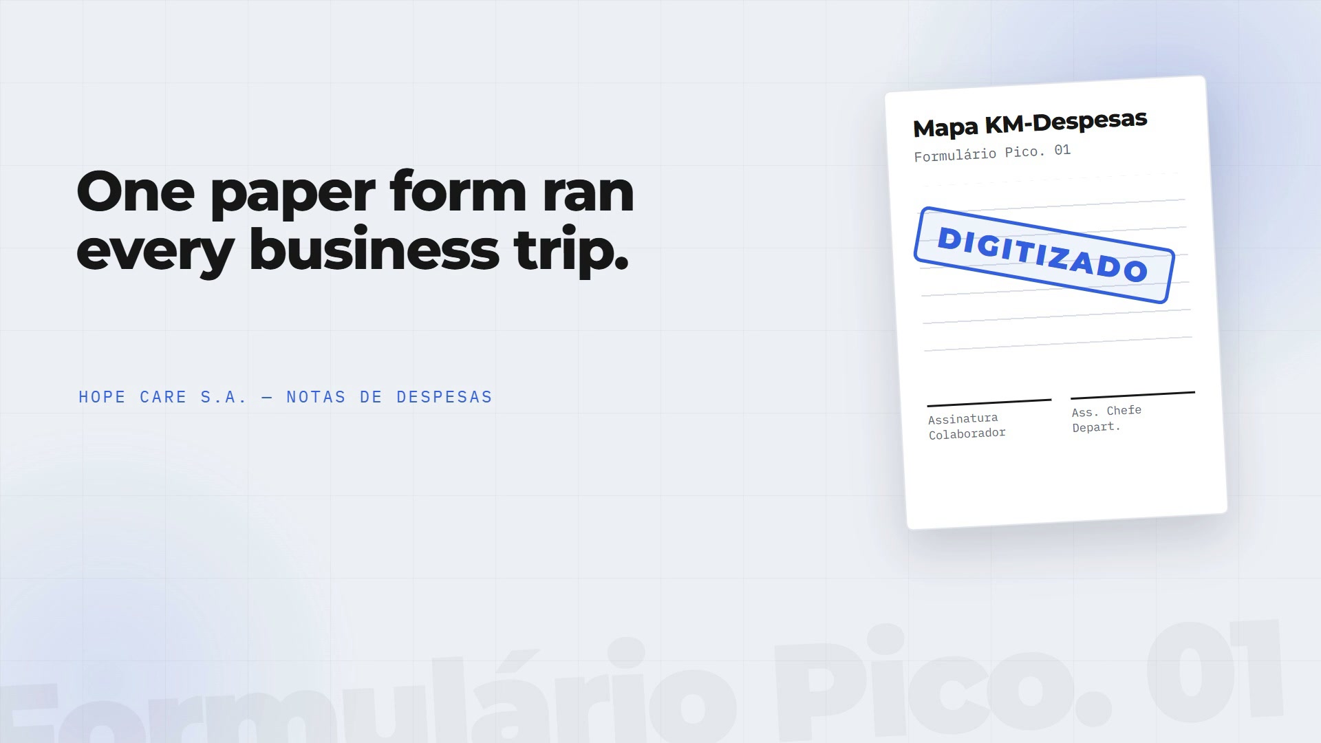 Pico poster, expense report form